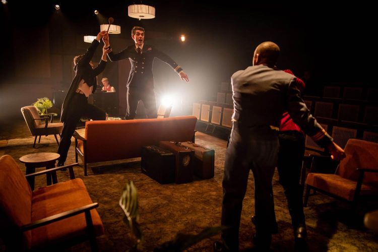 Chaotic scene in opera scenes